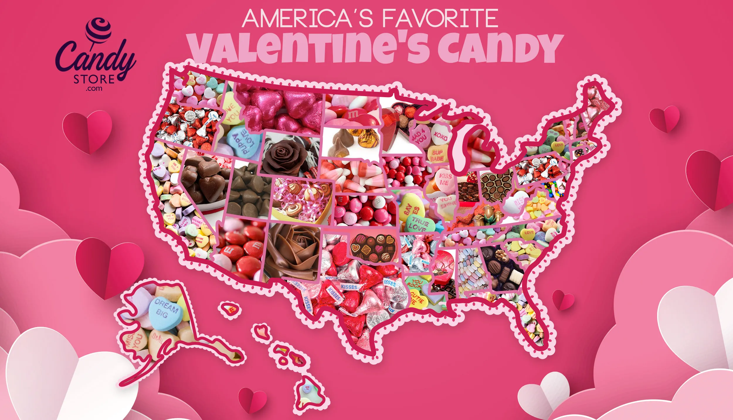 The most popular Valentine's Day presents. Most popular Candies. 5by Candy.